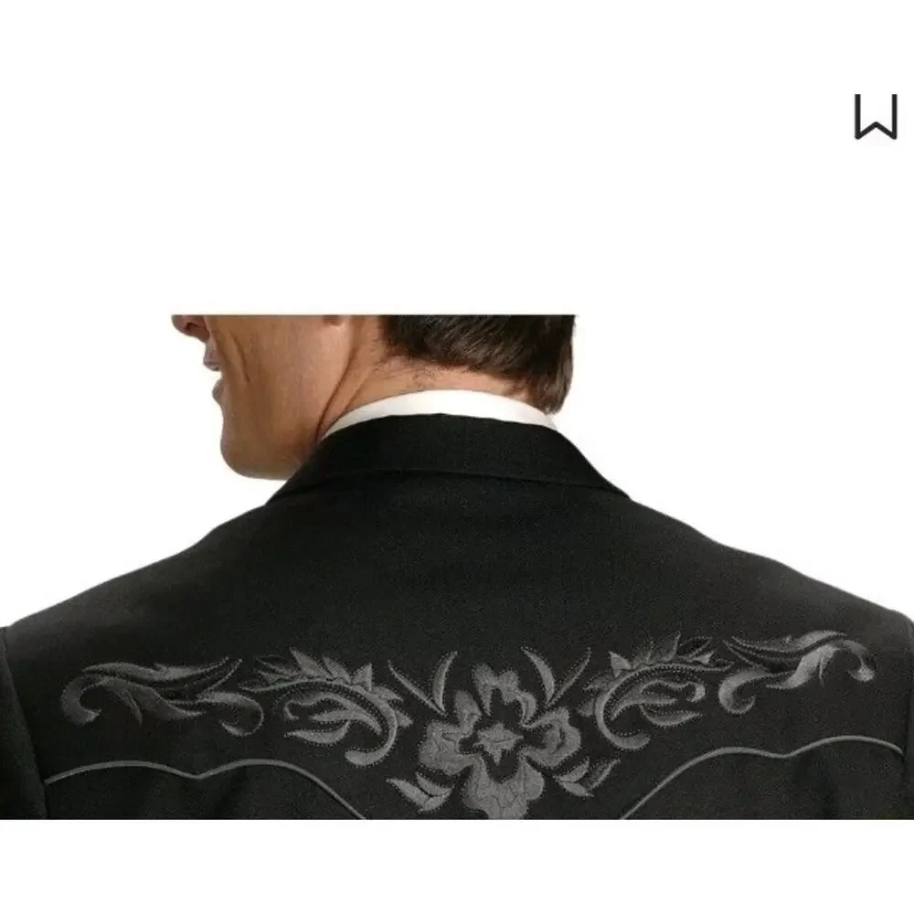 Scully Western Blazer Smile Pockets Mens Sz 48 Embroidered Rodeo Vented Jacket